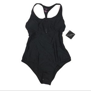 Vanilla/Beach Swim Women’s Size M Black and White One-piece Swimsuit NWT‎